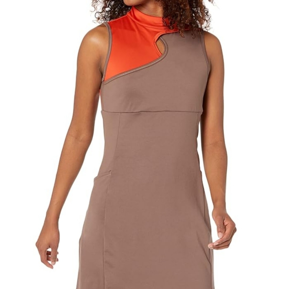 59B. Adidas Orange and Brown Athletic Golf Dress - Size Medium